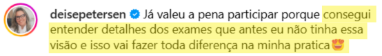 Depoimento de aluno da imersão da FSA sobre interpretação de exames — 8